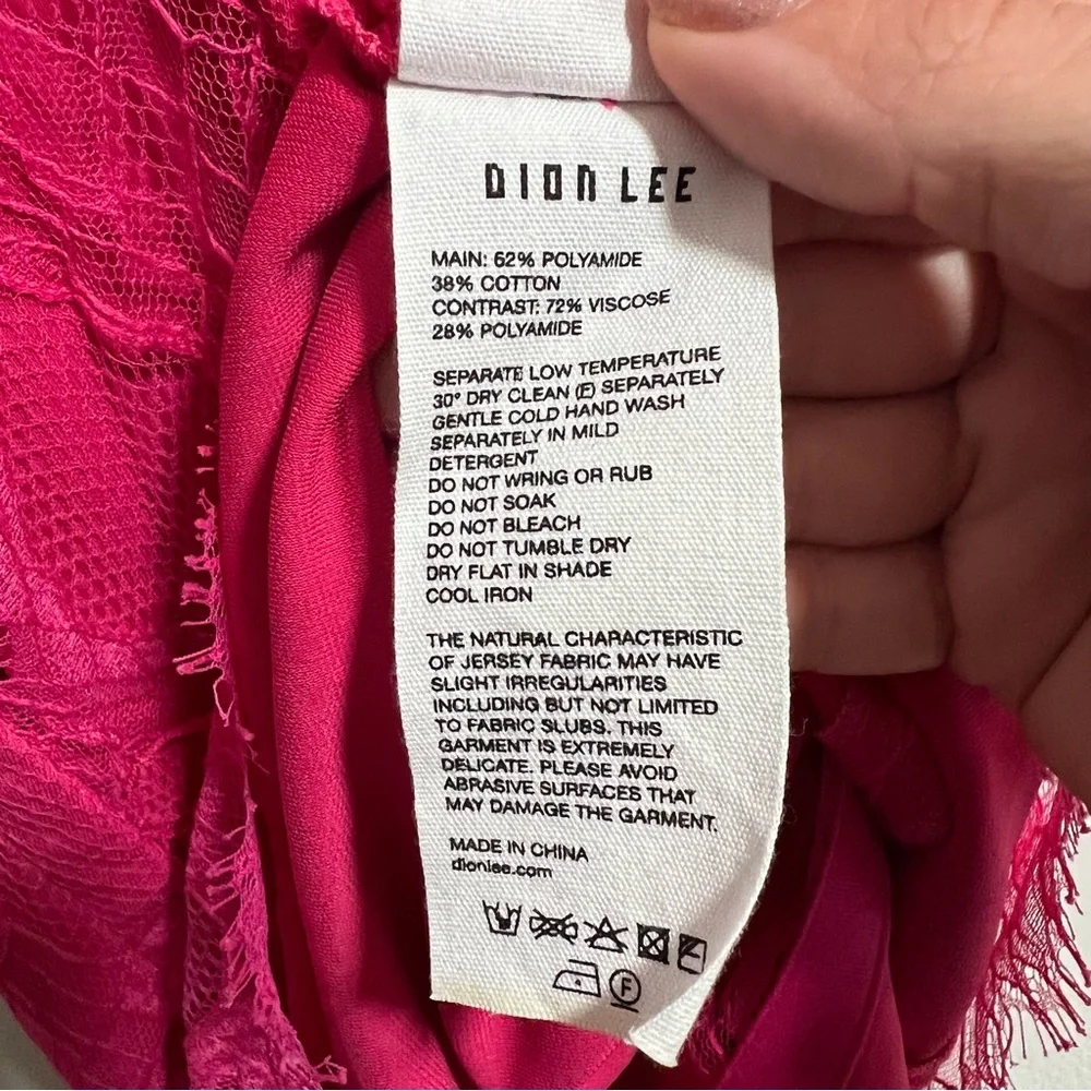 Dion Lee Oblique Lace Corset Dress In Candy Pink